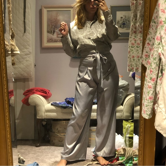 Vintage Silky Bell Bottom Pants - Picture 4 of 15